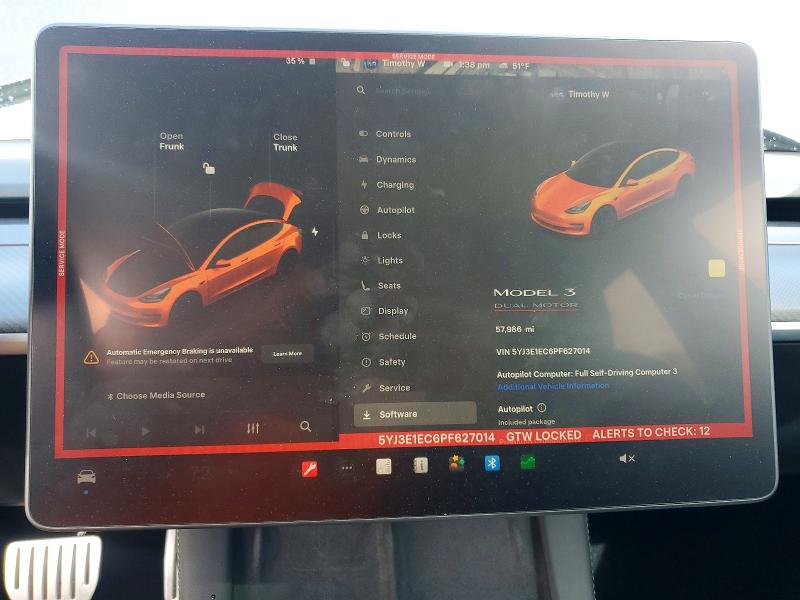 Продажа на аукционе авто 2023 Tesla Model 3, vin: 5YJ3E1EC6PF627014, номер лота: 78338795