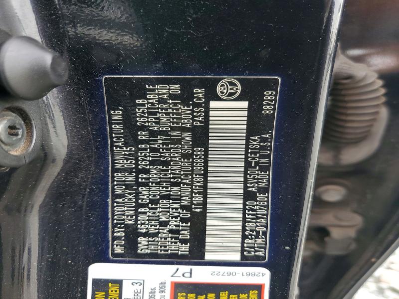 Продажа на аукционе авто 2015 Toyota Camry, vin: 4T1BF1FK8FU968589, номер лота: 76697115