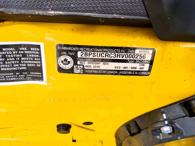 Aukcja sprzedaży 2024 Ski-doo Mx Z X-rs 850 Turbo, vin: 2BPSUCRC3RV000256, numer aukcji: 73953535