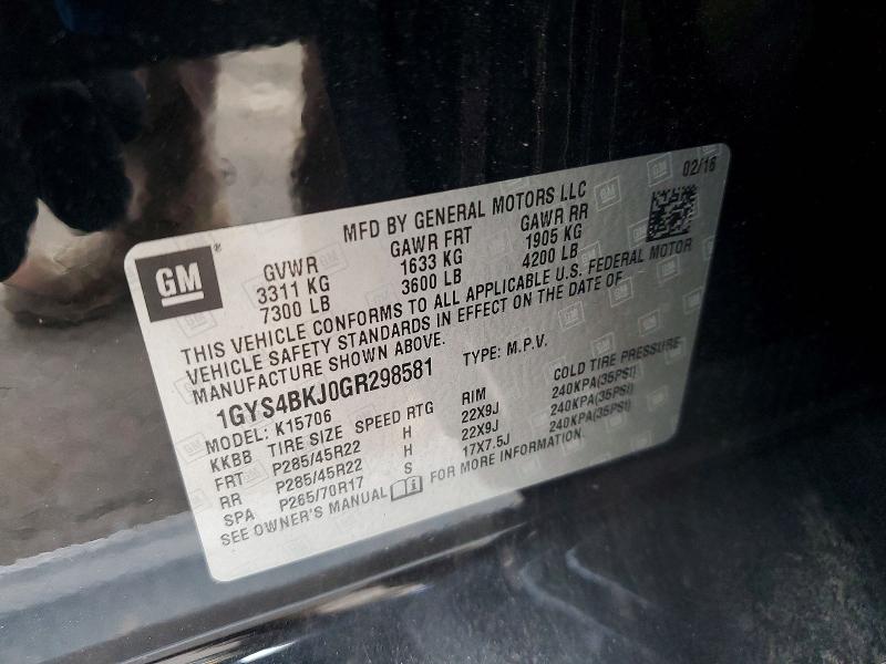 Продажа на аукционе авто 2016 Cadillac Escalade, vin: 1GYS4BKJ0GR298581, номер лота: 78314075