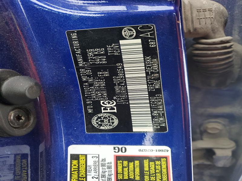 78416985 :رقم المزاد ، 2T1BURHE4JC980549 vin ، 2018 Toyota Corolla مزاد بيع