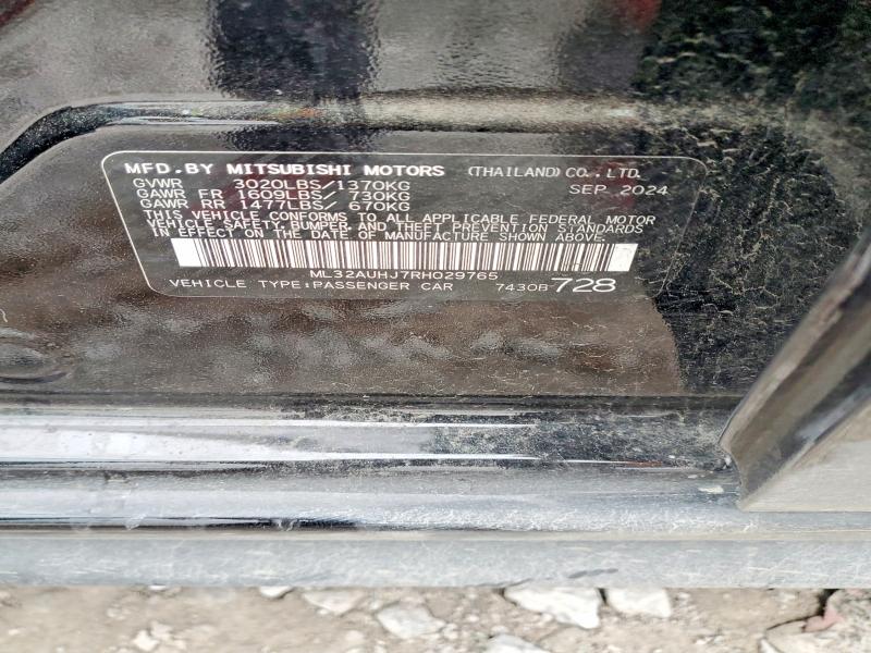 Продаж на аукціоні авто 2024 Mitsubishi Mirage Es, vin: ML32AUHJ7RH029765, номер лоту: 77205105