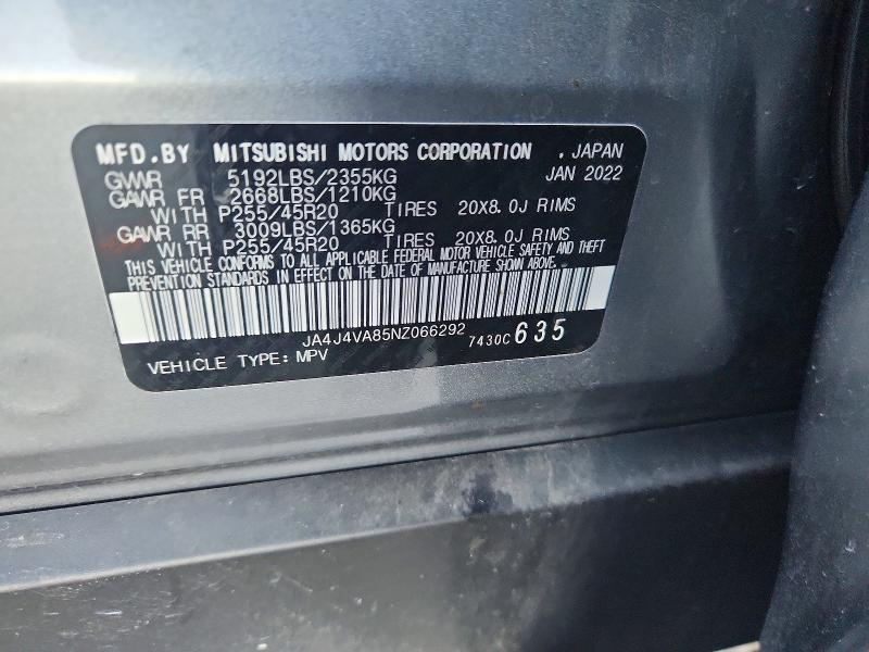 Aukcja sprzedaży 2022 Mitsubishi Outlander, vin: JA4J4VA85NZ066292, numer aukcji: 76489825