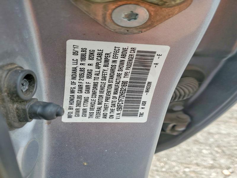 Aukcja sprzedaży 2017 Honda Civic, vin: 19XFC1F72HE021690, numer aukcji: 77972415