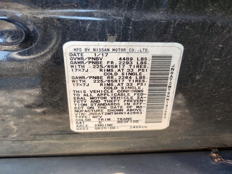 Продажа на аукционе авто 2017 Nissan Rogue, vin: JN8AT2MT9HW142663, номер лота: 76075525