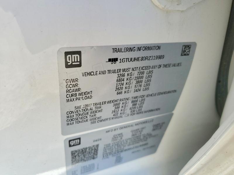 78646405 :رقم المزاد ، 1GTUUHE80RZ319989 vin ، 2024 Gmc Sierra مزاد بيع