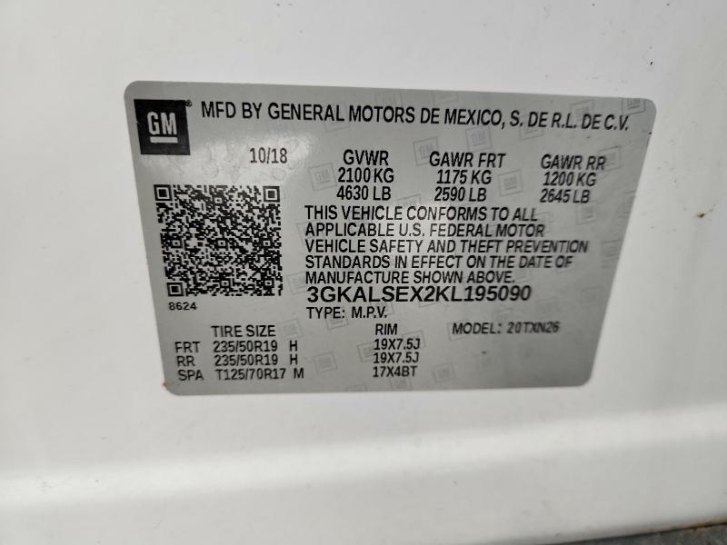 Продаж на аукціоні авто 2019 Gmc Terrain, vin: 3GKALSEX2KL195090, номер лоту: 75919335