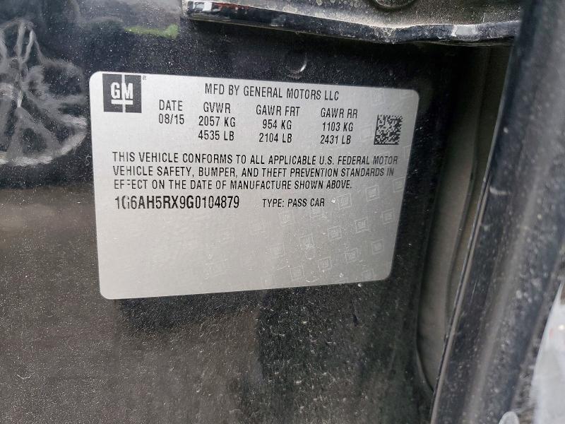 2016 Cadillac Ats მანქანა იყიდება აუქციონზე, vin: 1G6AH5RX9G0104879, აუქციონის ნომერი: 76051115