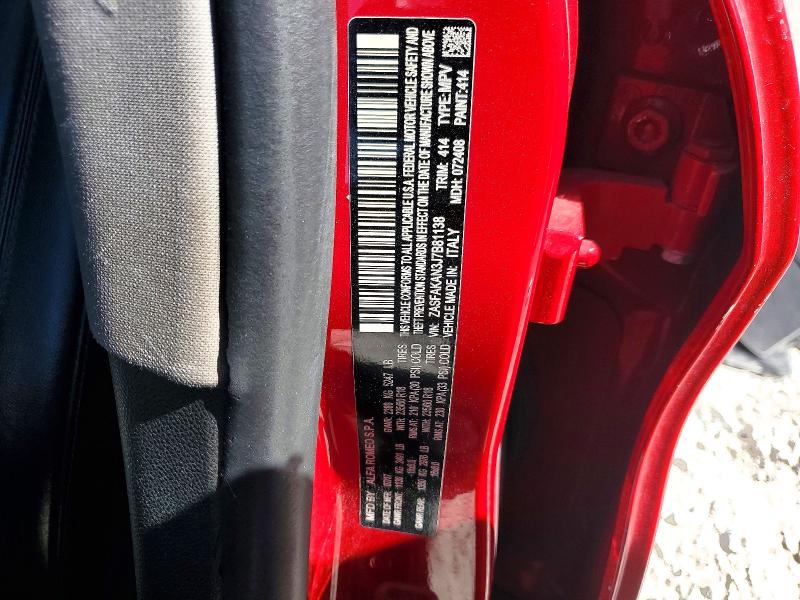 79889075 :رقم المزاد ، ZASFAKAN3J7B81138 vin ، 2018 Alfa Romeo Stelvio مزاد بيع