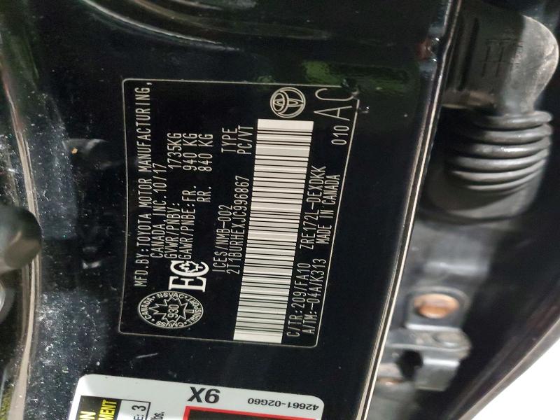 Aukcja sprzedaży 2018 Toyota Corolla, vin: 2T1BURHEXJC996867, numer aukcji: 77137995