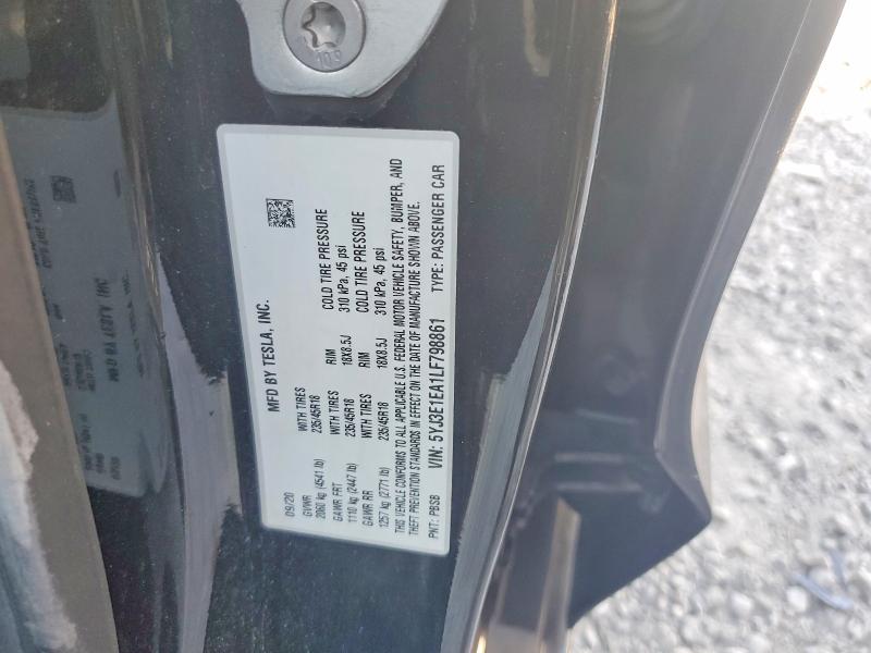 Продажа на аукционе авто 2020 Tesla Model 3, vin: 5YJ3E1EA1LF798861, номер лота: 75004895