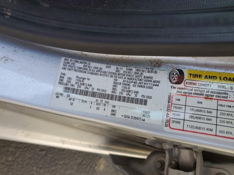 2015 Ford Fiesta მანქანა იყიდება აუქციონზე, vin: 3FADP4EJ6FM111444, აუქციონის ნომერი: 74665605