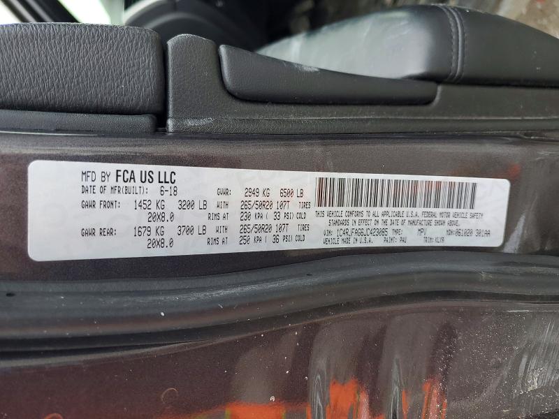 Продажа на аукционе авто 2018 Jeep Grand Cherokee, vin: 1C4RJFAG6JC423085, номер лота: 76974725