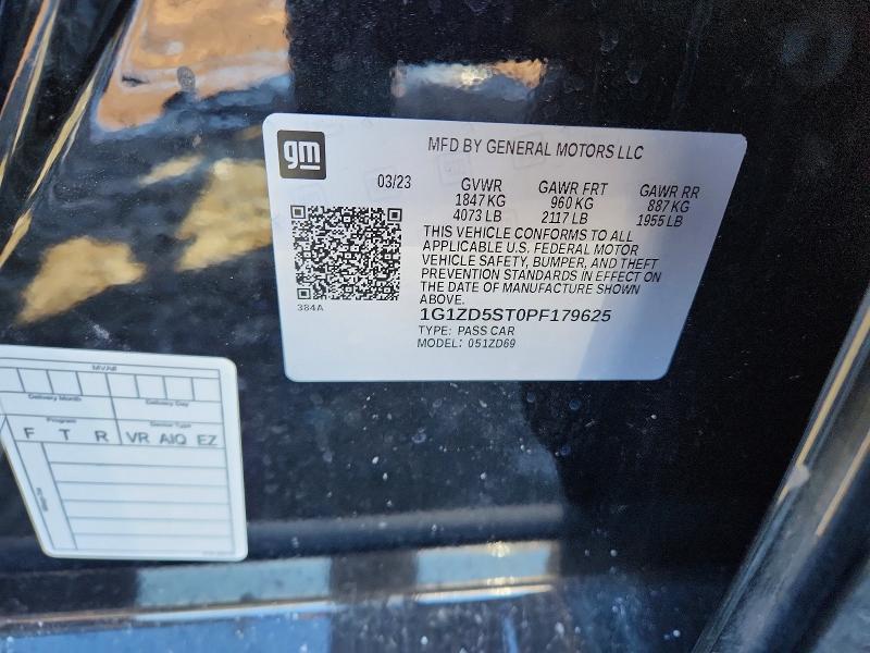 2023 Chevrolet Malibu მანქანა იყიდება აუქციონზე, vin: 1G1ZD5ST0PF179625, აუქციონის ნომერი: 75567565