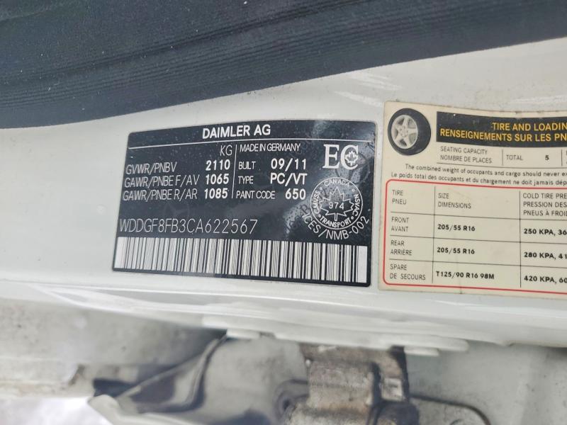 Продажа на аукционе авто 2012 Mercedes-benz C 250 4mat, vin: WDDGF8FB3CA622567, номер лота: 75751725