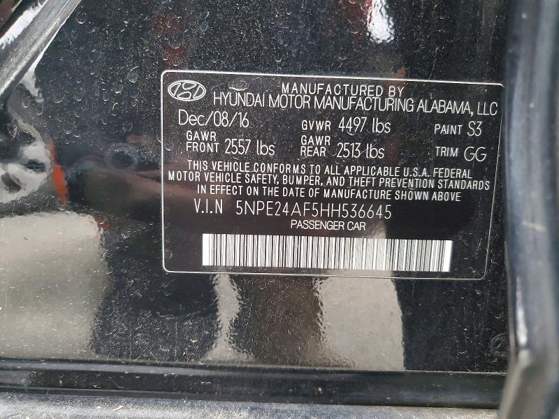 Aukcja sprzedaży 2017 Hyundai Sonata, vin: 5NPE24AF5HH536645, numer aukcji: 79091465
