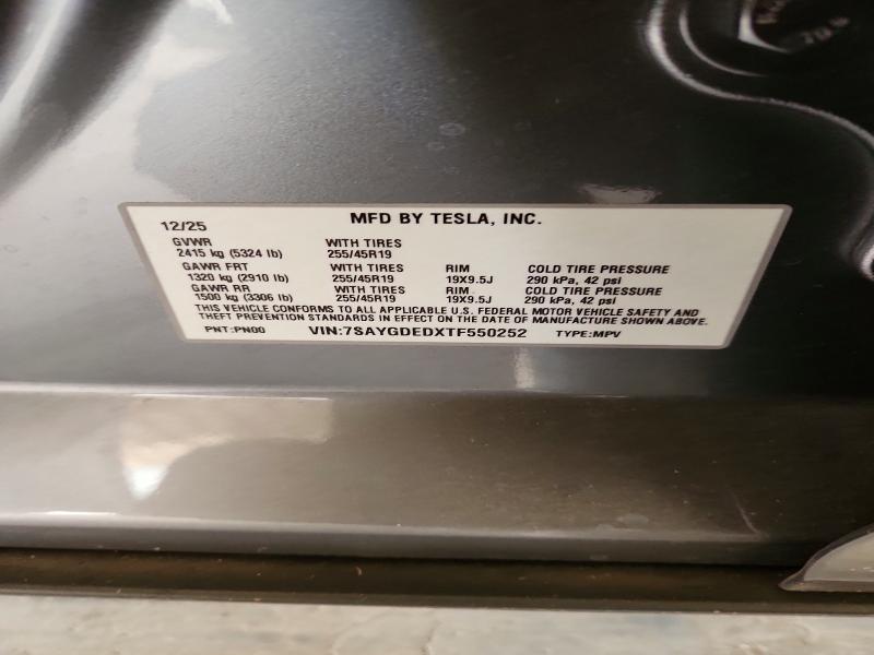 76484345 :رقم المزاد ، 7SAYGDEDXTF550252 vin ، 2026 Tesla Model Y مزاد بيع