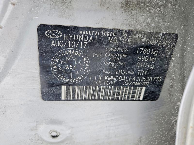 Aukcja sprzedaży 2018 Hyundai Elantra, vin: KMHD84LF4JU538773, numer aukcji: 75941335