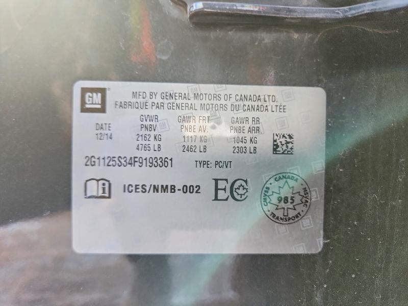 Продаж на аукціоні авто 2015 Chevrolet Impala, vin: 2G1125S34F9193361, номер лоту: 78798425