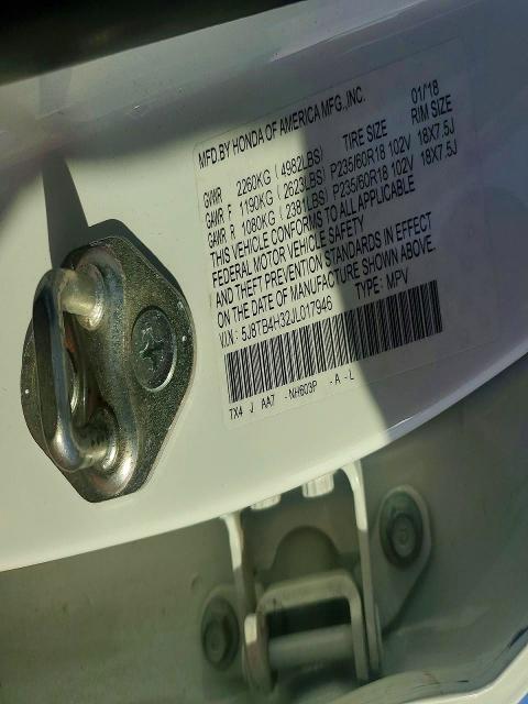 2018 Acura Rdx მანქანა იყიდება აუქციონზე, vin: 5J8TB4H32JL017946, აუქციონის ნომერი: 77185165