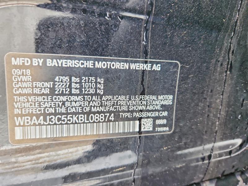 78557825 :رقم المزاد ، WBA4J3C55KBL08874 vin ، 2019 Bmw 430xi مزاد بيع