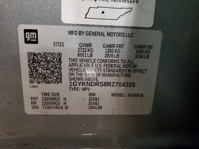 75194105 :رقم المزاد ، 1GYKNDRS8RZ704326 vin ، 2024 Cadillac Xt5 مزاد بيع