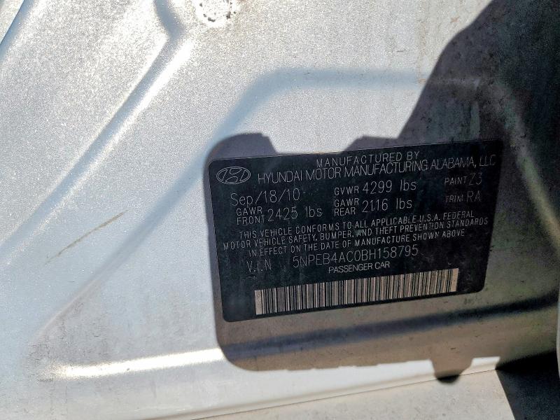 Продаж на аукціоні авто 2011 Hyundai Sonata, vin: 5NPEB4AC0BH158795, номер лоту: 79223825