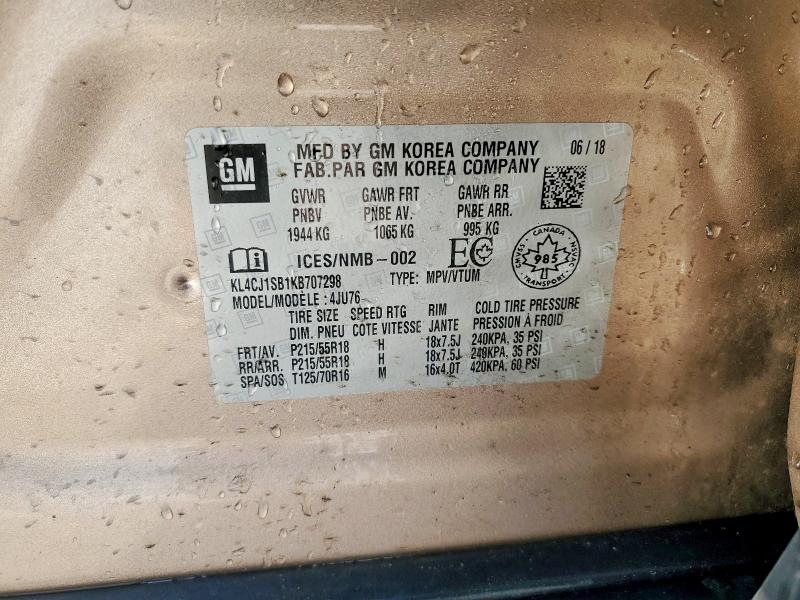 Aukcja sprzedaży 2019 Buick Encore, vin: KL4CJ1SB1KB707298, numer aukcji: 79218055