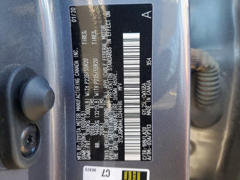 Продажа на аукционе авто 2020 Lexus Rx 450h, vin: 2T2JGMDA4LC048486, номер лота: 76851515