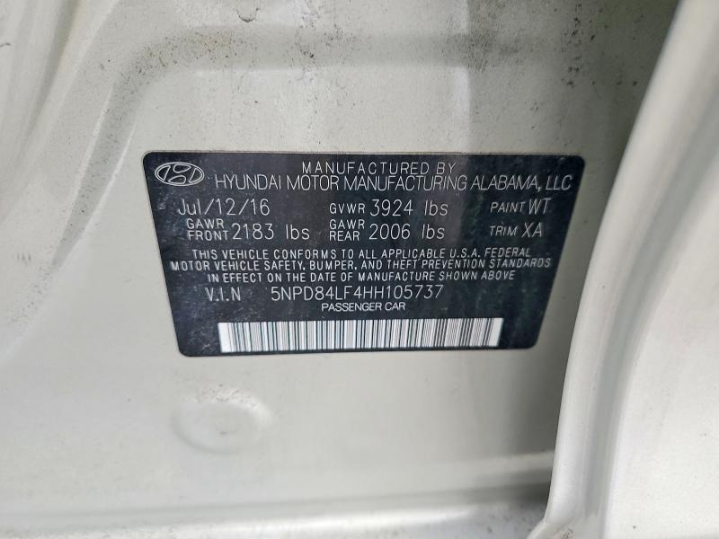 Aukcja sprzedaży 2017 Hyundai Elantra, vin: 5NPD84LF4HH105737, numer aukcji: 77474725