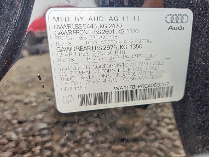 Aukcja sprzedaży 2012 Audi Q5, vin: WA1LFBFP5CA059257, numer aukcji: 76174175