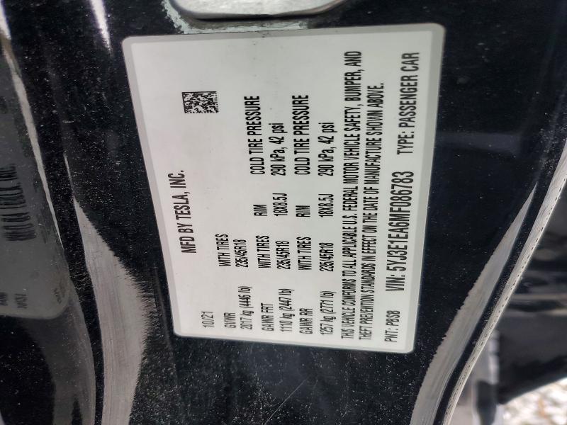 Продаж на аукціоні авто 2021 Tesla Model 3, vin: 5YJ3E1EA6MF086783, номер лоту: 78651775
