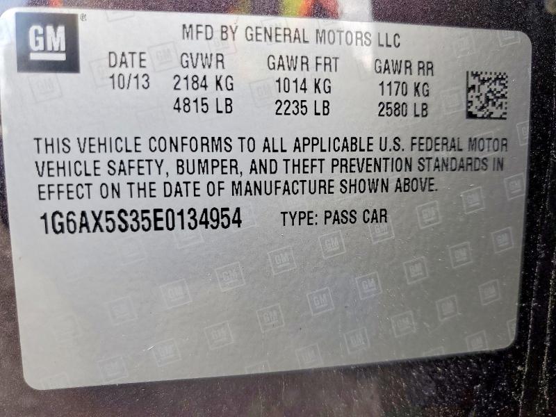 Продажа на аукционе авто 2014 Cadillac Cts Luxury, vin: 1G6AX5S35E0134954, номер лота: 78109935