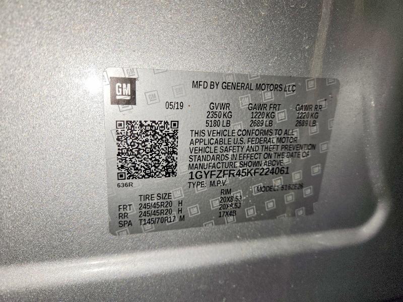 76376255 :رقم المزاد ، 1GYFZFR45KF224061 vin ، 2019 Cadillac Xt4 مزاد بيع