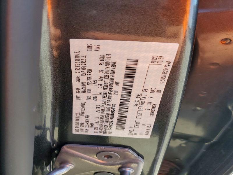 2019 Ford Escape მანქანა იყიდება აუქციონზე, vin: 1FMCU9J91KUB94581, აუქციონის ნომერი: 79104195