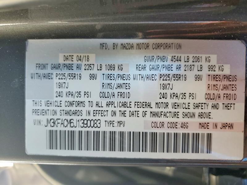 79085645 :رقم المزاد ، JM3KFACM6J1390083 vin ، 2018 Mazda Cx-5 مزاد بيع