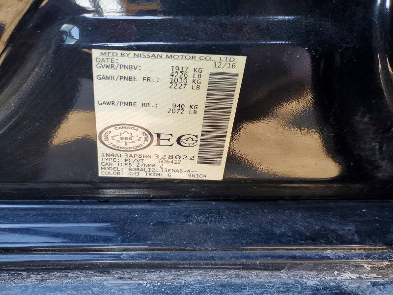 76230945 :رقم المزاد ، 1N4AL3AP8HN328022 vin ، 2017 Nissan Altima مزاد بيع