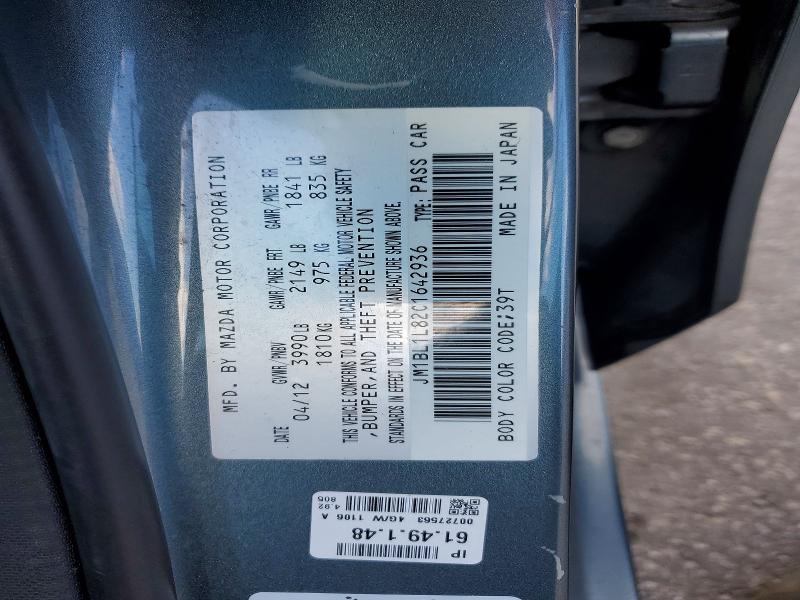 Aukcja sprzedaży 2012 Mazda 3, vin: JM1BL1L82C1642936, numer aukcji: 78651205