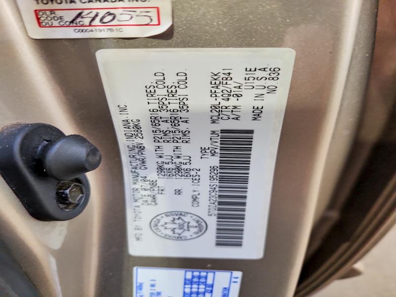 Aukcja sprzedaży 2004 Toyota Sienna, vin: 5TDZA23C94S195296, numer aukcji: 75742295