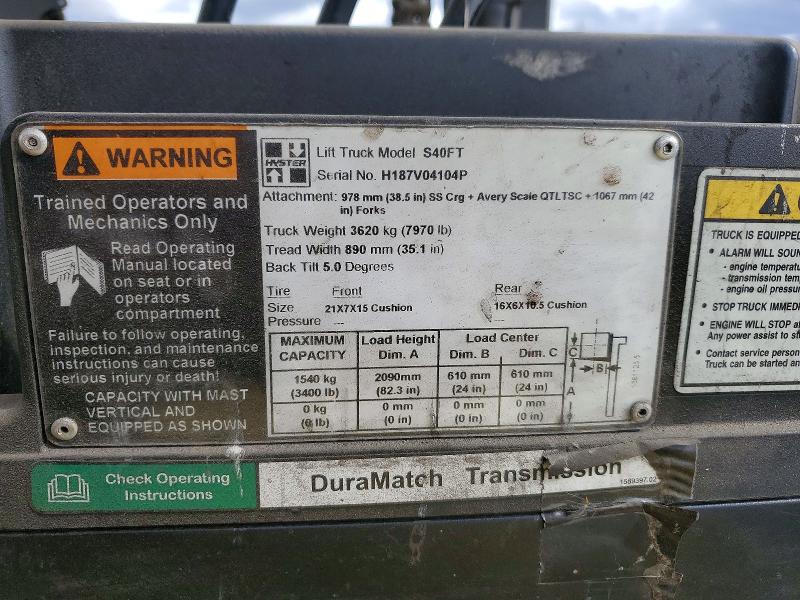 Aukcja sprzedaży 2016 Hyster Forklift, vin: H187V04104P, numer aukcji: 78883835