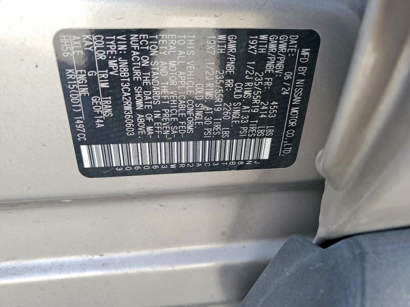 Продаж на аукціоні авто 2024 Nissan Rogue, vin: JN8BT3CA2RW360603, номер лоту: 77423875