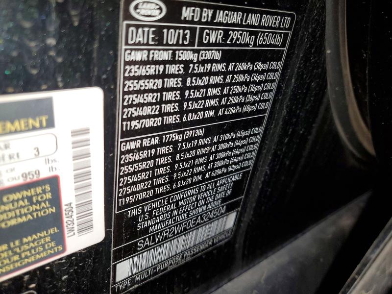 78289535 :رقم المزاد ، SALWR2WF0EA324504 vin ، 2014 Land Rover Range Rover Sport مزاد بيع