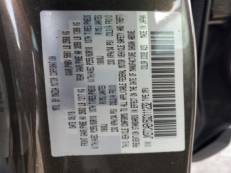 Продажа на аукционе авто 2016 Mazda Cx-9, vin: JM3TCABY6G0111232, номер лота: 76378245