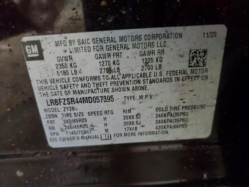 Aukcja sprzedaży 2021 Buick Envision, vin: LRBFZSR44MD057395, numer aukcji: 75299375