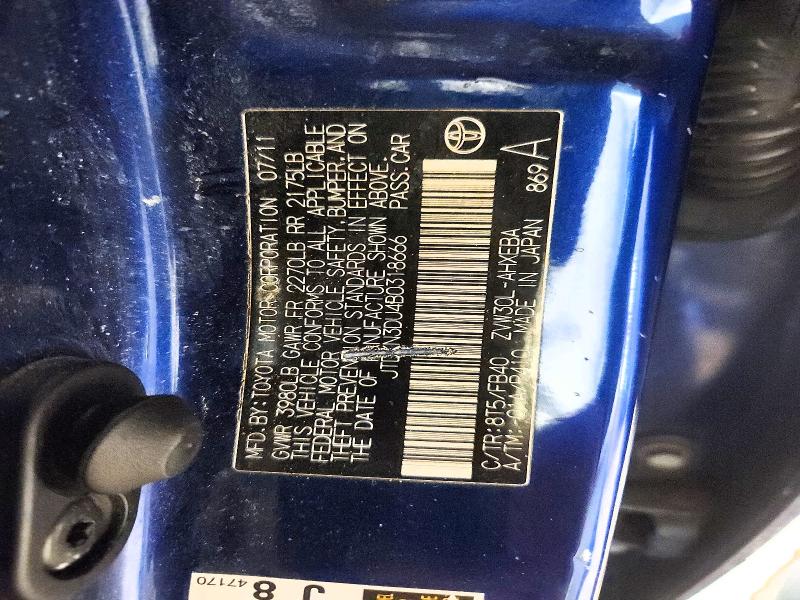 Aukcja sprzedaży 2011 Toyota Prius, vin: JTDKN3DU4B0318666, numer aukcji: 76149035