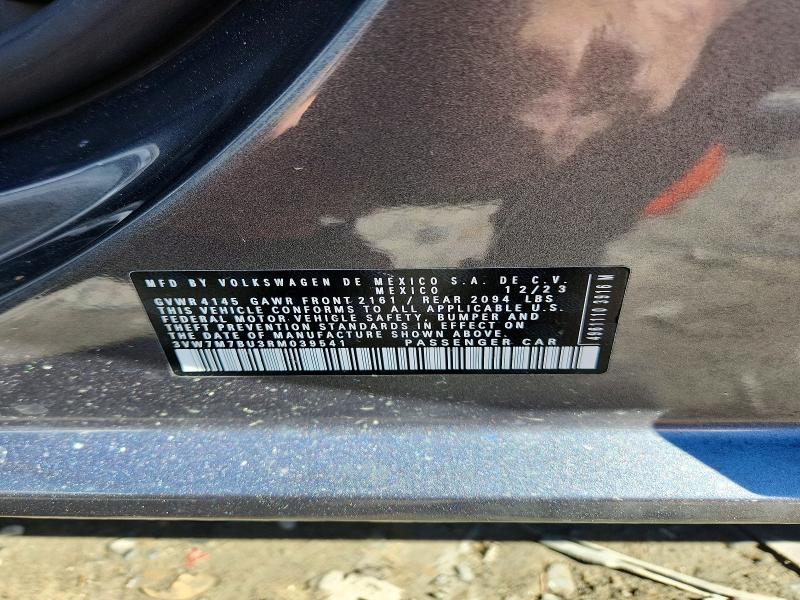 Aukcja sprzedaży 2024 Volkswagen Jetta, vin: 3VW7M7BU3RM039541, numer aukcji: 77581065