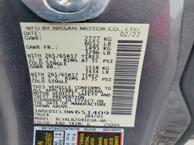 Продажа на аукционе авто 2022 Nissan Frontier, vin: 1N6ED1CL3NN651409, номер лота: 78069715