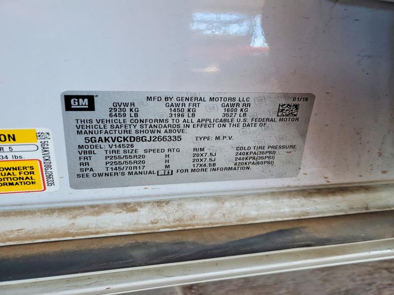 Aukcja sprzedaży 2016 Buick Enclave, vin: 5GAKVCKD8GJ266335, numer aukcji: 77224645