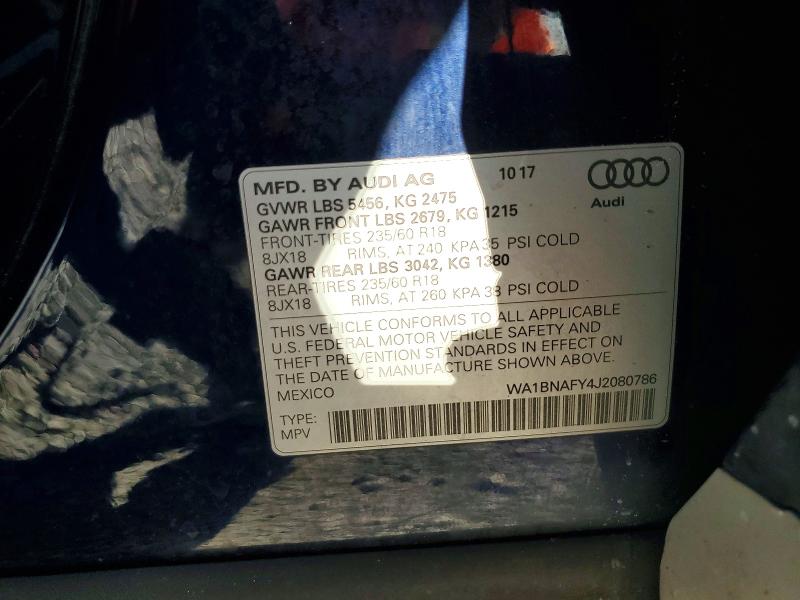 Продажа на аукционе авто 2018 Audi Q5, vin: WA1BNAFY4J2080786, номер лота: 79420925