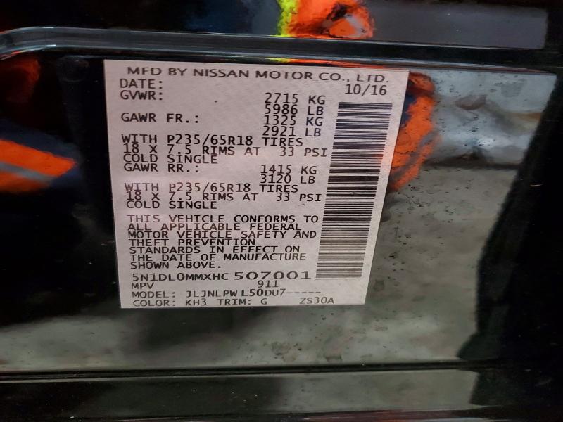 Aukcja sprzedaży 2017 Infiniti Qx60, vin: 5N1DL0MMXHC507001, numer aukcji: 77671775